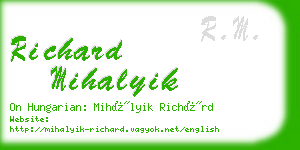 richard mihalyik business card